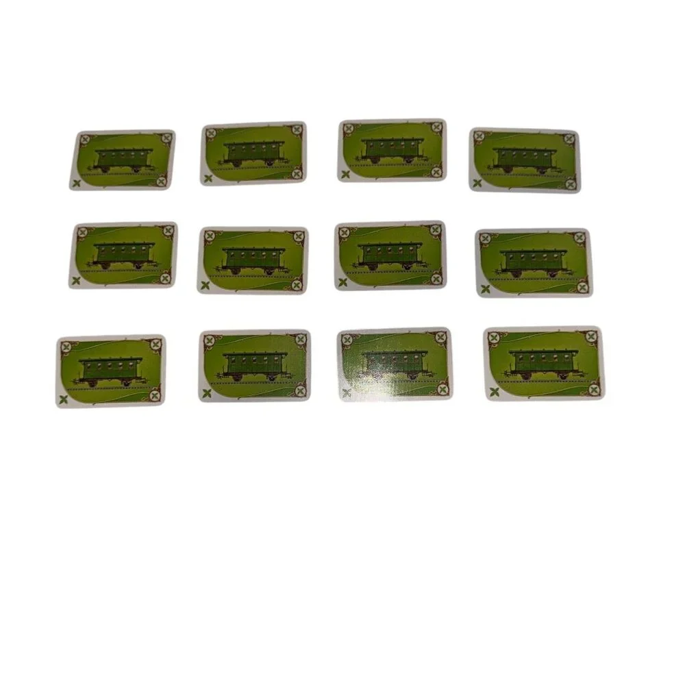 Days of Wonder Ticket to Ride Set of 12 Green Caboose Car Train Cards Parts
